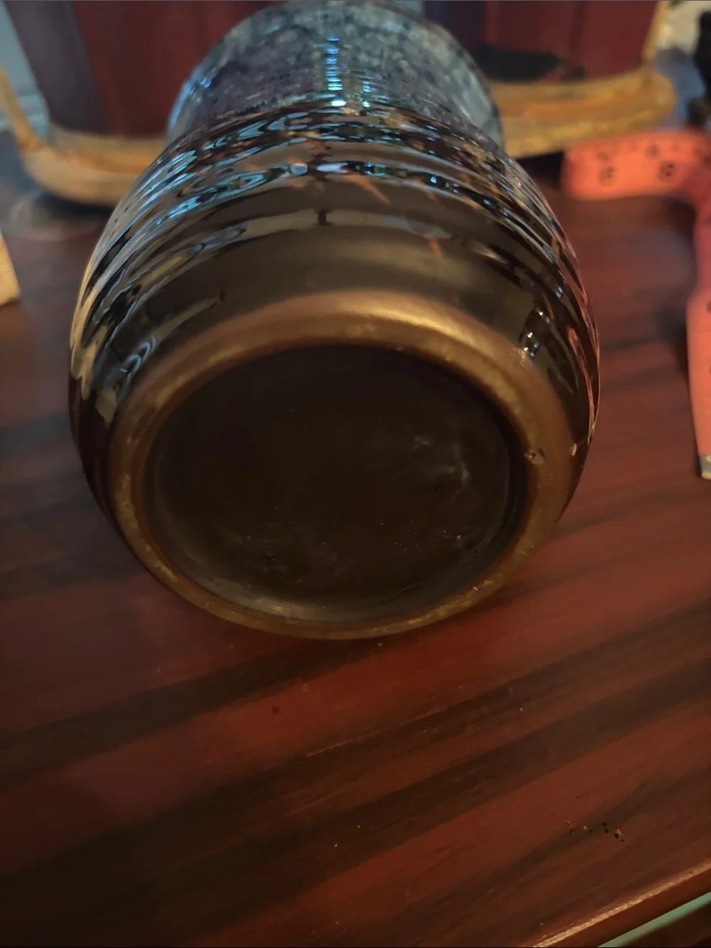 Handcrafted 20 oz Blue Glazed Ceramic Mug with Thumb Rest